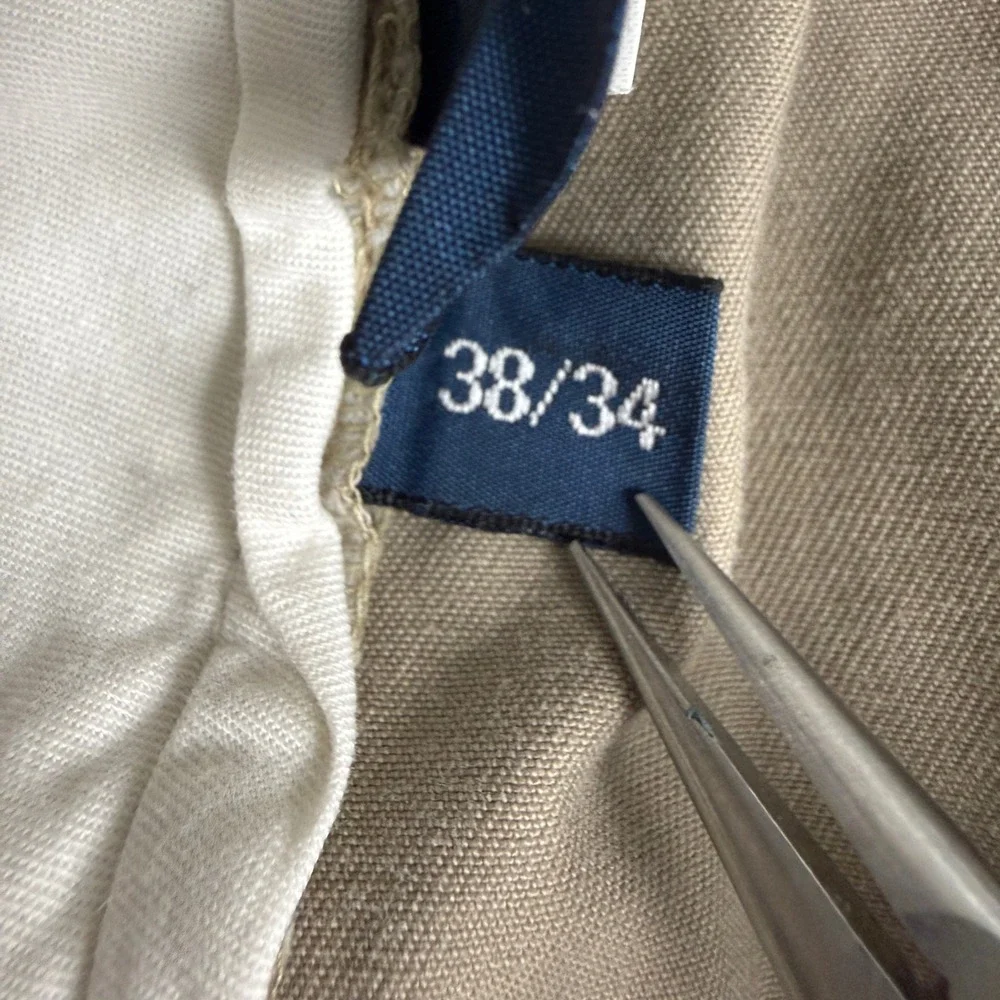 Polo Ralph Lauren Hammond Pant Mens 38x34 Tan Khaki Double Pleated Cuffed Chinos